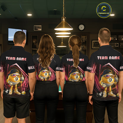 Red Funny 9 Ball Billiard Shirt For Women Custom Pool Team Shirt, Billiard Jersey Polo & 1/4 Zip TDM6614
