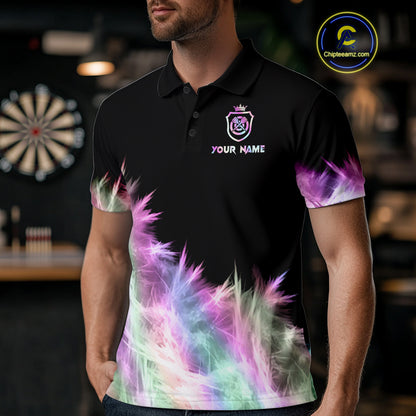 Icy Holographic Light Mens Darts Polo & Quarter Zip Shirts Custom Dart Shirt For Team Darts Jersey TDM5324