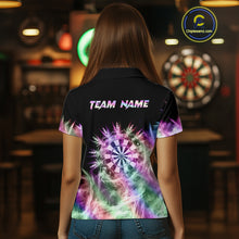 Load image into Gallery viewer, Icy Holographic Light Womens Darts Polo &amp; Quarter Zip Shirts Custom Dart Shirt For Team Darts Jersey TDM5324