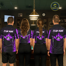 Load image into Gallery viewer, Personalized Purple 8 Ball Flame Billiard Shirt For Women Custom Billiard Team Jersey Polo &amp; 1/4 Zip TDM5585