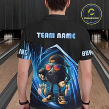 Load image into Gallery viewer, Blue Funny Bowling Ball Shirt For Men Custom Bowling Jersey, Bowling Team Shirt Polo &amp; Quarter Zip TDM5836