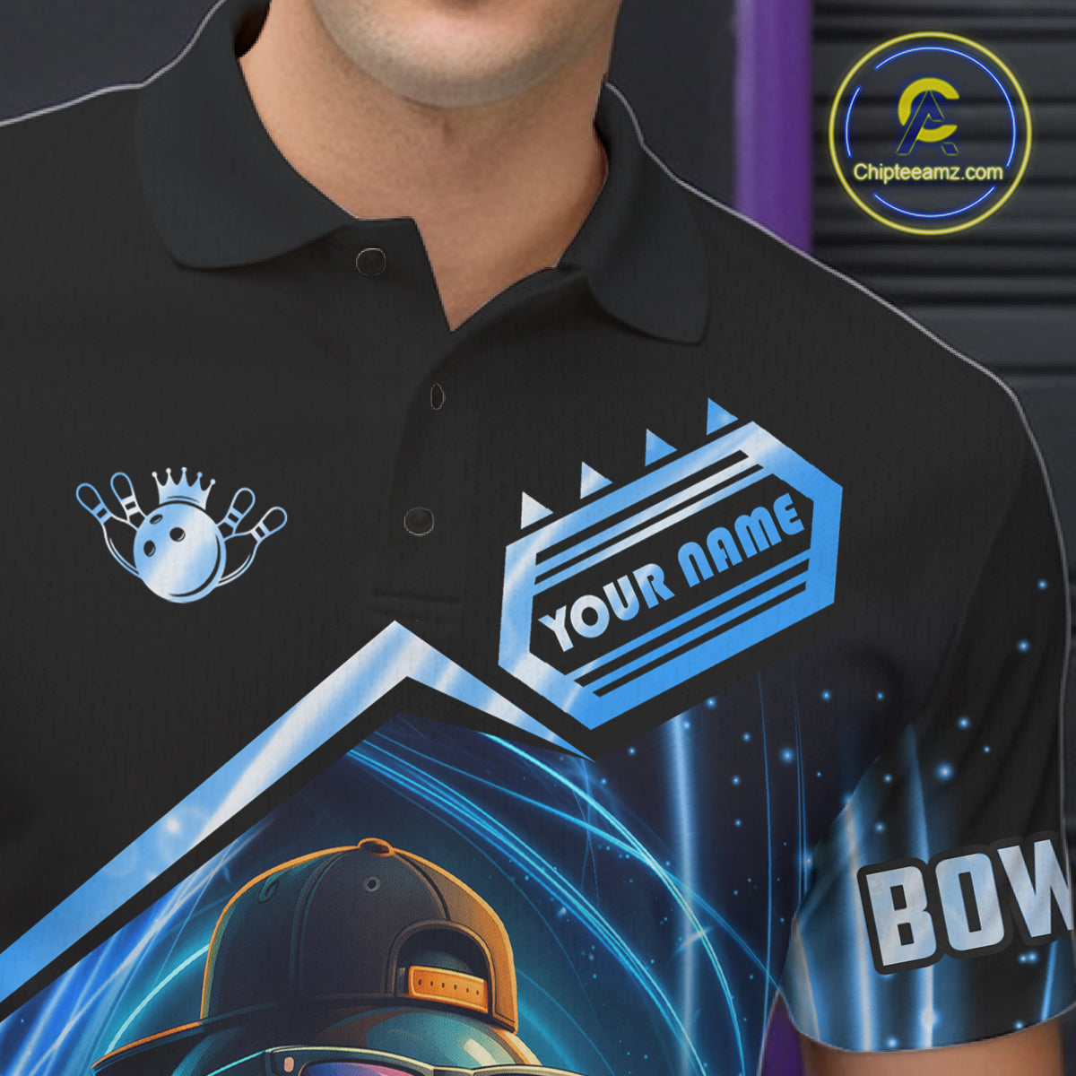 Blue Funny Bowling Ball Shirt For Men Custom Bowling Jersey, Bowling Team Shirt Polo & Quarter Zip TDM5836