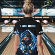 Load image into Gallery viewer, Blue Funny Bowling Ball Shirt For Women Custom Bowling Jersey, Bowling Team Shirt Polo &amp; Quarter Zip TDM5836