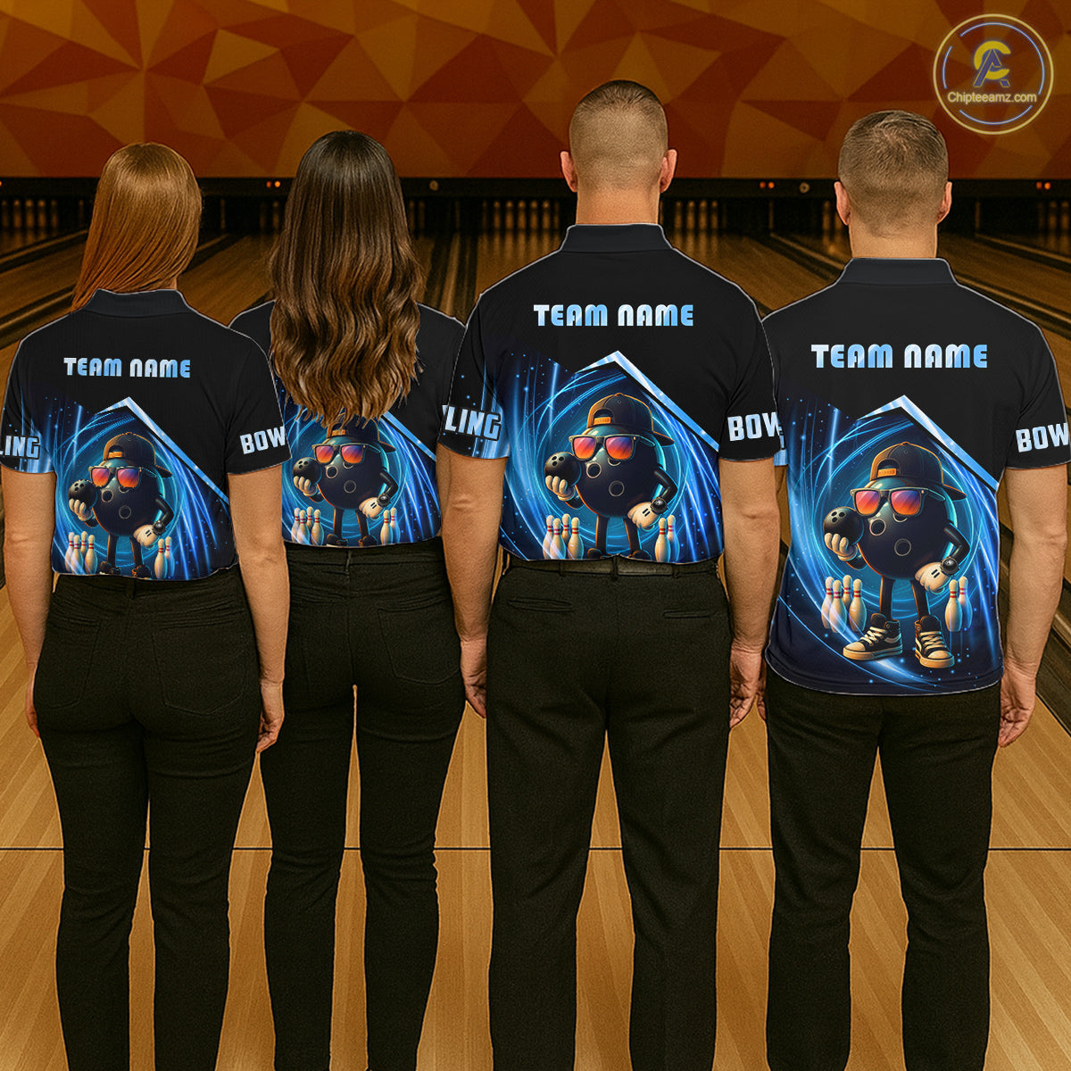 Blue Funny Bowling Ball Shirt For Men Custom Bowling Jersey, Bowling Team Shirt Polo & Quarter Zip TDM5836