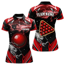 Load image into Gallery viewer, Personalized Snooker Thunder Lightning 3D Printed Women Billiard Shirt, Snooker Billiard Jerseys |Red TDM1942