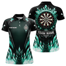 Load image into Gallery viewer, Personalized Turquoise Icy Dartboard Custom Darts Polo &amp; Quarter Zip For Women, Team Dart Jerseys TDM3670
