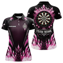 Load image into Gallery viewer, Personalized Pink Icy Dartboard Custom Darts Polo &amp; Quarter Zip For Women, Team Dart Jerseys Outfit TDM3672