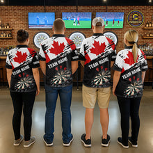 Load image into Gallery viewer, Personalized Grunge Canada Flag Dart Polo Shirts For Women Custom Patriotic Canadian Dart Jerseys TDM1187