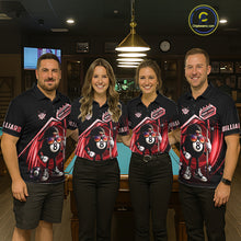 Load image into Gallery viewer, Red Funny 8 Ball Billiard Shirt For Women Custom Pool Team Shirt, Billiard Jersey Polo &amp; 1/4 Zip TDM5645