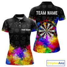 Load image into Gallery viewer, Funny Dartboard Colorful Grunge Dart Shirts For Women | Darts Team Jerseys – Polo &amp; Quarter Zip TDM3964