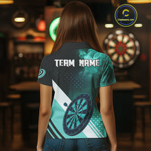 Load image into Gallery viewer, Personalized Turquoise Smoke Darts Shirt For Women Custom Darts Jersey Team Polo &amp; 1/4 Zip Outfit TDM4534