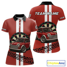 Load image into Gallery viewer, Personalized Red Funny Car Dart Shirts For Women Custom Darts Team Jerseys Polo &amp; Quarter Zip TDM4151
