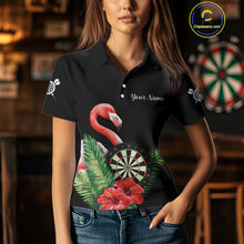 Load image into Gallery viewer, Personalized Tropical Flamingo Darts Shirt For Women, Funny Darts Jerseys Custom Darts Gifts TDM4327