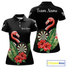 Load image into Gallery viewer, Personalized Tropical Flamingo Darts Shirt For Women, Funny Darts Jerseys Custom Darts Gifts TDM4327