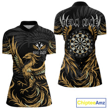 Load image into Gallery viewer, Personalized Phoenix Dartboard Wings Women&#39;s Dart Shirts Custom Yellow And Black Darts Team Jerseys TDM4585