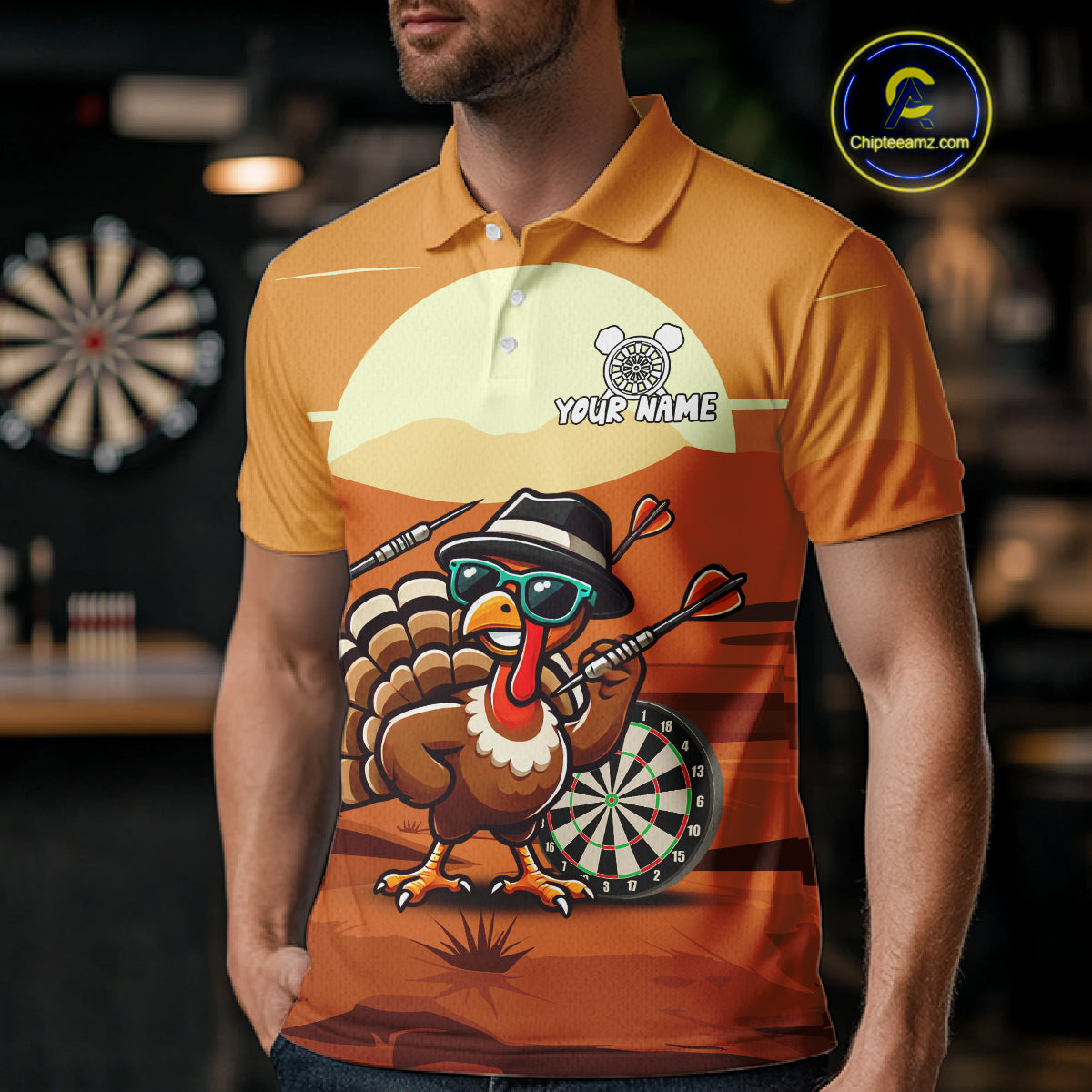 Funny Turkey Darts Shirt For Men Custom Thanksgiving Shirts For Darts Lover, Darts Team Jersey TDM4818