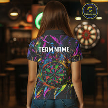 Load image into Gallery viewer, Funny Colorful Dartboard Graffiti Style Dart Shirts For Women Custom Darts Team Jerseys, Darts Gifts TDM4113