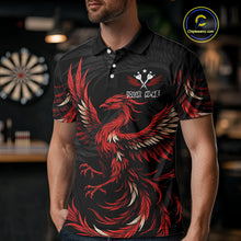 Load image into Gallery viewer, Personalized Phoenix Dartboard Wings Men's Dart Shirts Custom Red And Black Darts Team Jerseys TDM4118