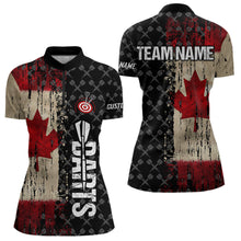 Load image into Gallery viewer, Grunge Vintage Canada Flag Custom Retro Dart Shirts For Women, Pride Team Patriotic Dart Jerseys TDM3691