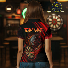 Load image into Gallery viewer, Personalized Red Thunder Lightning Wolf Darts Shirt For Women Custom Dart Team Jersey Polo &amp; 1/4 Zip TDM4383