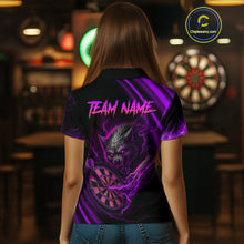 Load image into Gallery viewer, Personalized Purple Thunder Lightning Wolf Darts Shirt For Women, Darts Team Jersey Polo &amp; 1/4 Zip TDM4384