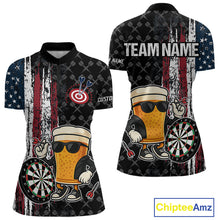 Load image into Gallery viewer, Vintage Grunge American Flag Funny Beer Darts Shirt For Women Custom Patriotic Darts Team Jerseys TDM4616