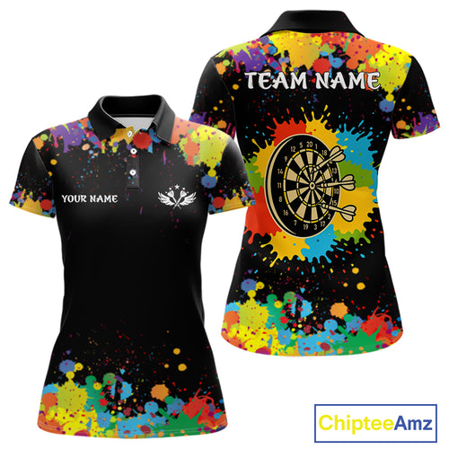 Funny Colorful Darts Shirt With Pocket Option For Women Custom Darts Jersey TDM4620