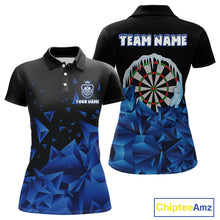 Load image into Gallery viewer, Funny Blue Icy Darts Shirt For Women Custom Darts Team Jersey Polo &amp; Quarter Zip, Darts Gifts TDM4674
