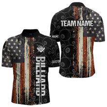 Load image into Gallery viewer, Vintage American Flag 8 Ball Pool Billiard Shirt For Men Custom Patriotic Billiard Team Jersey TDM5429