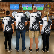 Load image into Gallery viewer, Black And White Darts Shirts With Pocket Option For Women Custom Darts Jersey TDM6487