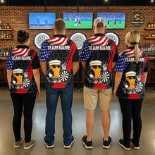 Load image into Gallery viewer, Funny Beer American Flag Darts Shirt For Men Custom Patriotic Darts Team Jersey Polo &amp; 1/4 Zip TDM6062