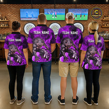 Load image into Gallery viewer, Purple Flaming Wolf Darts Shirt For Women Custom Darts League Jersey Team Polo &amp; Quarter Zip TDM5358