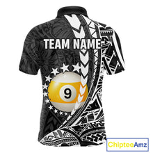 Load image into Gallery viewer, Custom White Black 8 Ball &amp; 9 Ball Tribal Billiard Shirt For Men, Funny Pool Team Jersey  TDM5847