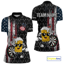 Load image into Gallery viewer, Funny Beer Grunge American Flag Darts Shirt For Women Custom Patriotic Darts Team Jersey TDM5364