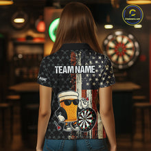 Load image into Gallery viewer, Funny Beer Vintage American Flag Darts Shirt For Women Custom Patriotic Darts Team Jersey TDM5365