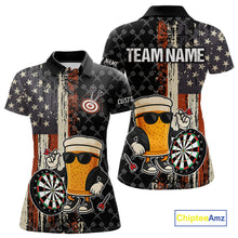 Load image into Gallery viewer, Funny Beer Vintage American Flag Darts Shirt For Women Custom Patriotic Darts Team Jersey TDM5365