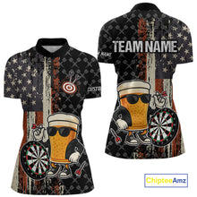 Load image into Gallery viewer, Funny Beer Vintage American Flag Darts Shirt For Women Custom Patriotic Darts Team Jersey TDM5365