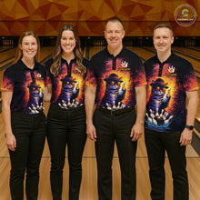 Load image into Gallery viewer, Personalized Vintage Funny Cat Bowling Shirt For Women Custom Bowling Jersey Team Polo &amp; 1/4 Zip TDM5861