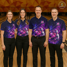 Load image into Gallery viewer, Pink And Purple Butterfly Bowling Shirt For Women Custom Glowing Bowling Jersey Polo &amp; 1/4 Zip TDM6320