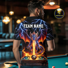 Load image into Gallery viewer, Personalized Dragon 8 Ball Fire Billiard Shirt For Men Custom Pool Team Jersey Polo &amp; 1/4 Zip TDM6334