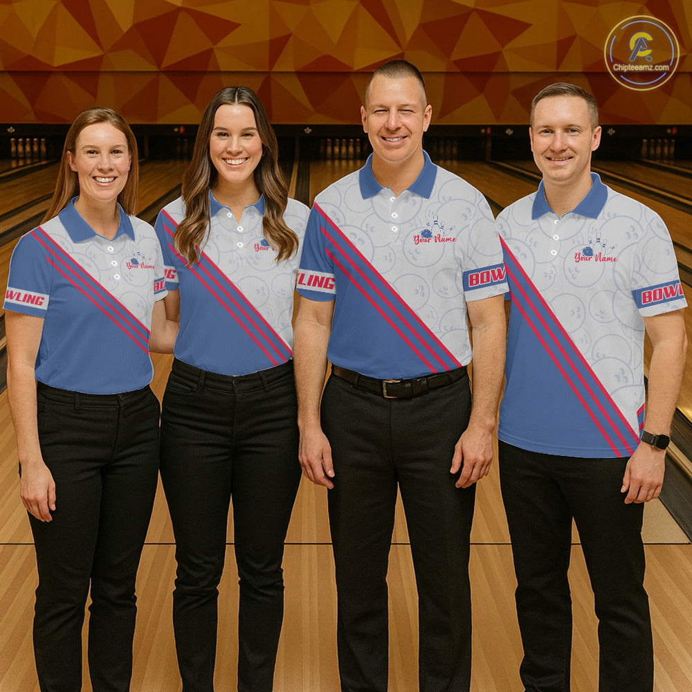 Personalized Bowling Jersey Polo & Quarter Zip For Women Custom Bowling Tournament Team Shirt TDM6349