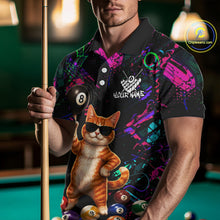 Load image into Gallery viewer, Custom Funny Cat Graffiti 8 Ball Pool Billiard Shirts For Men, Billiard Team Jersey Polo &amp; 1/4 Zip TDM6558