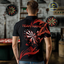 Load image into Gallery viewer, Black And Red Dartboard Tribal Darts Polo &amp; 1/4 Zip Custom Darts Shirt For Men, Darts Team Jersey TDM5367