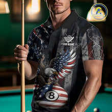Load image into Gallery viewer, Grunge American Flag Eagle Patriotic Billiard Shirt For Men Custom 8 Ball Pool Team Jersey TDM5379