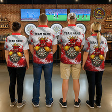 Load image into Gallery viewer, Personalized Black And Red Grunge Bull Darts Shirt For Men Custom Darts Jersey Team Polo &amp; 1/4 Zip TDM5648
