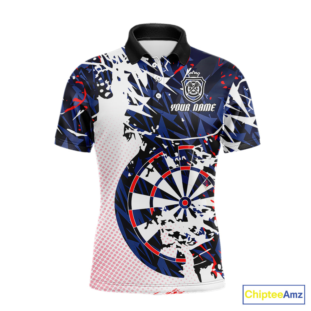 Personalized Paint Splash Darts Shirt For Men Custom Darts Jersey Team Polo & 1/4 Zip |Red TDM6063