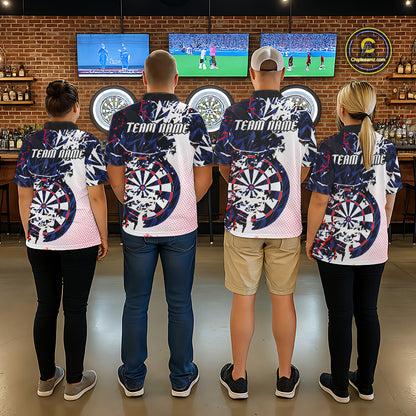 Personalized Paint Splash Darts Shirt For Men Custom Darts Jersey Team Polo & 1/4 Zip |Red TDM6063
