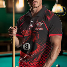 Load image into Gallery viewer, Personalized Red 8 Ball Lightning Cobra Snake Men&#39;s Billiards Shirts Custom Pool Team Jerseys TDM5197