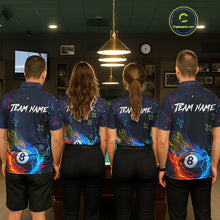 Load image into Gallery viewer, Funny Neon 8 Ball Billiard Shirt For Women Custom Navy Blue Pool Team Shirt Polo &amp; 1/4 Zip TDM5491