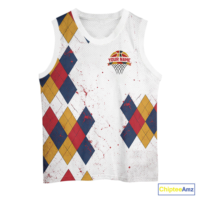 Funny Basketball And Beer Custom Argyle Basketball Shirt, Personalized Basketball Jersey For Team TDM5786